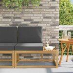 vidaXL Canapé d'extérieur en bout avec coussin Blanc 91 x 63 x 73 cm