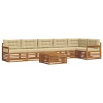 vidaXL Ensemble de canapés d'extérieur 7 Pièces Naturel et Beige