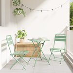 vidaXL Chaises de jardin pliantes 2 Pièces Vert menthe 42x52x82 cm Acier revêtue de poudre