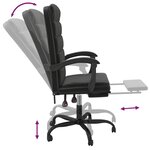 vidaXL Fauteuil inclinable de bureau Noir Velours