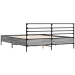 vidaXL Cadre de lit sonoma gris 150x200 cm bois d'ingénierie et métal