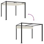 vidaXL Tonnelle de jardin avec toit rétractable crème 3x3 m acier