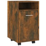 vidaXL Armoire appoint à roues Chêne fumé 33x38x60cm Bois d'ingénierie