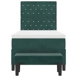 vidaXL Lit à ressorts avec matelas Vert foncé 100 x 200 cm Velours