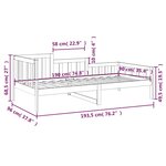 vidaXL Lit de jour Blanc 90x190 cm Bois de pin massif