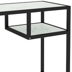 Bureau table poste de travail meuble d'ordinateur informatique étude d'ordinateur marbre 100 x 36 x 74 cm verre trempé blanc 02_0023734