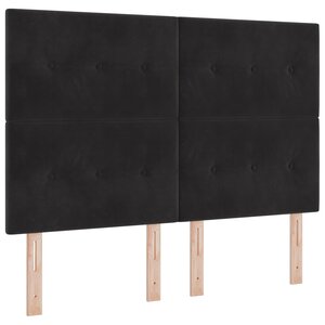 vidaXL Tête de lit LED avec bandes LED Noir 144 cm Velours