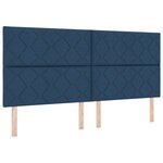 vidaXL Tête de lit avec des lumières à LED Réglable Bleu 200 cm tissu