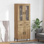 vidaXL Haut Armoire Montage mural Chêne artisanal 69 5 x 34 x 180 cm