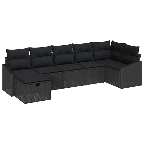 vidaXL Ensemble de Canapés avec coussin 7 Pièces polyrotin