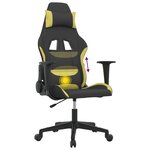 vidaXL Chaise de jeu de massage Noir et vert clair Tissu
