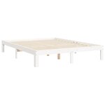 vidaXL Cadre de lit avec tête de lit blanc King Size bois massif