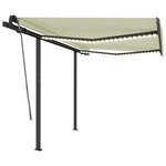 vidaXL Auvent manuel rétractable avec LED 3 5x2 5 m Crème