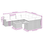 vidaXL Salon de jardin 9 Pièces avec coussins noir résine tressée