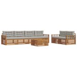 vidaXL Ensemble de canapés d'extérieur 7 pc Gris Naturel et Clair
