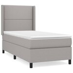 vidaXL Sommier à lattes de lit avec matelas Gris clair 100x200cm Tissu