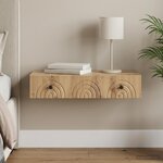 vidaXL Table d'appoint murale 87 5 x 34 5 x 17 cm Bois d'ingénierie