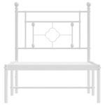 vidaXL Cadre de lit métal sans matelas avec tête de lit blanc 75x190cm
