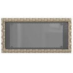 vidaXL Table d'appoint de jardin avec dessus en verre gris clair rotin