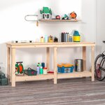 vidaXL Banc de travail 180x50x80 cm Bois de pin massif