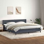 vidaXL Sommier à lattes de lit et matelas gris foncé 180x220cm velours