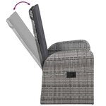 vidaXL Ensemble de salle à manger de jardin et coussins 7 Pièces Gris