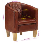 vidaXL Chaise cabriolet marron cuir véritable