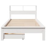 vidaXL Lit bibliothèque sans matelas blanc 90x190cm bois de pin massif