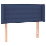 vidaXL Tête de lit avec oreilles Bleu 103x16x78/88 cm Tissu