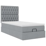 vidaXL Lit ottoman avec matelas et LED Gris clair 80x200cm tissu