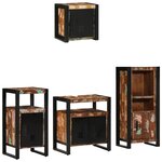 vidaXL Ensemble de mobilier de salle de bain avec étagère avec stockage avec porte 4 Pièces