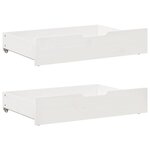 vidaXL Lit de jour avec gigogne et tiroirs sans matelas blanc 90x200cm