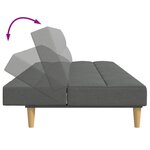 vidaXL Canapé-lit à 2 places avec repose-pied gris foncé tissu