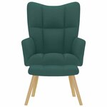 vidaXL Chaise de relaxation avec repose-pied Vert foncé Tissu