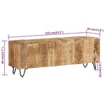 vidaXL Meuble TV 110x30x40 cm Bois massif de manguier
