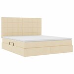 vidaXL Lit avec rangement et matelas Crème 180 x 200 cm Polyester