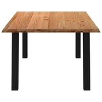 vidaXL Table à manger marron clair bois de chêne massif rectangulaire