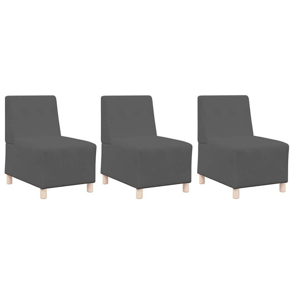 vidaXL Unité de Sofa Modulaire Sans Accoudoirs 3 Pièces Gris foncé