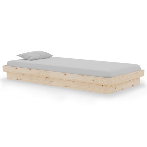 vidaXL Cadre de lit bois massif 90x190 cm simple