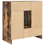 vidaXL Buffet avec tiroirs et portes chêne fumé 70 5x34x74 5 cm