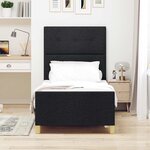 vidaXL Cadre de lit avec tête de lit Noir 90 x 200 cm tissu
