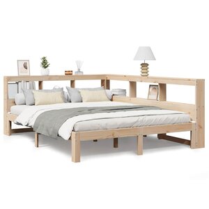 vidaXL Lit bibliothèque sans matelas 160x200 cm bois massif de pin