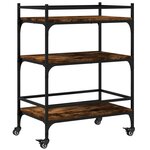 vidaXL Chariot de cuisine chêne fumé 65x40x86 5 cm bois d'ingénierie