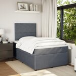 vidaXL Sommier à lattes de lit et matelas gris foncé 120x190cm velours