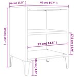 vidaXL Tables de chevet pieds en métal 2 Pièces blanc brillant 40x30x50cm