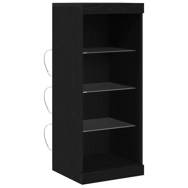 vidaXL Buffet LED Chêne noir 41 x 37 x 100 cm Bois d'ingénierie