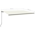 vidaXL Auvent automatique sur pied 500x300 cm Crème