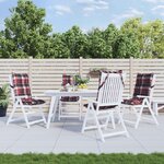 vidaXL Coussins de chaise à dossier haut lot de 4 motif carreaux rouge