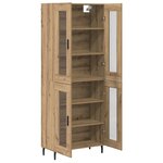 vidaXL Haut Armoire 2 Pièces Chêne artisanal Bois Aggloméré et Verre