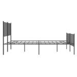 vidaXL Cadre de lit métal avec tête de lit/pied de lit noir 135x190 cm